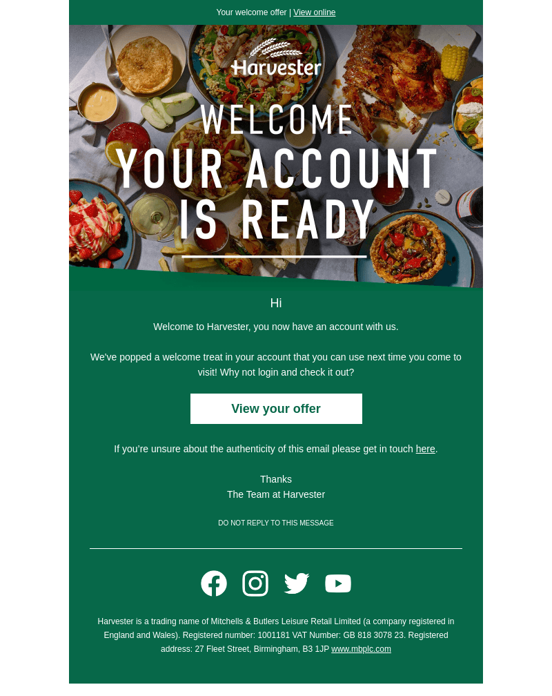 Your welcome offer