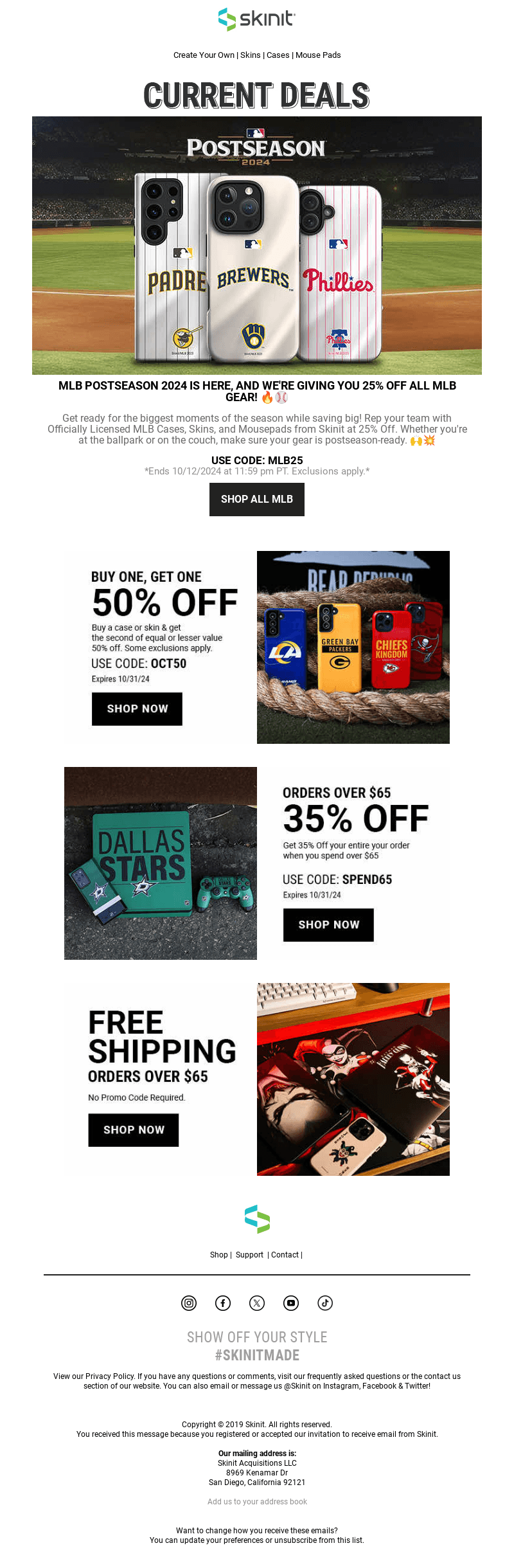 Skinit email from Wed, Oct 2, 2024