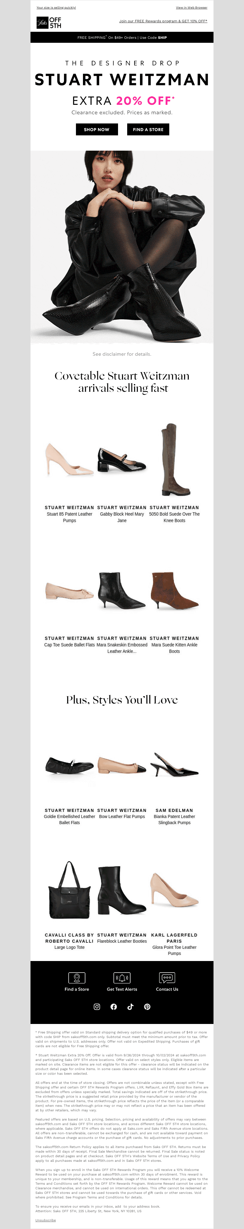 Last chance! Extra 20% OFF Stuart Weitzman