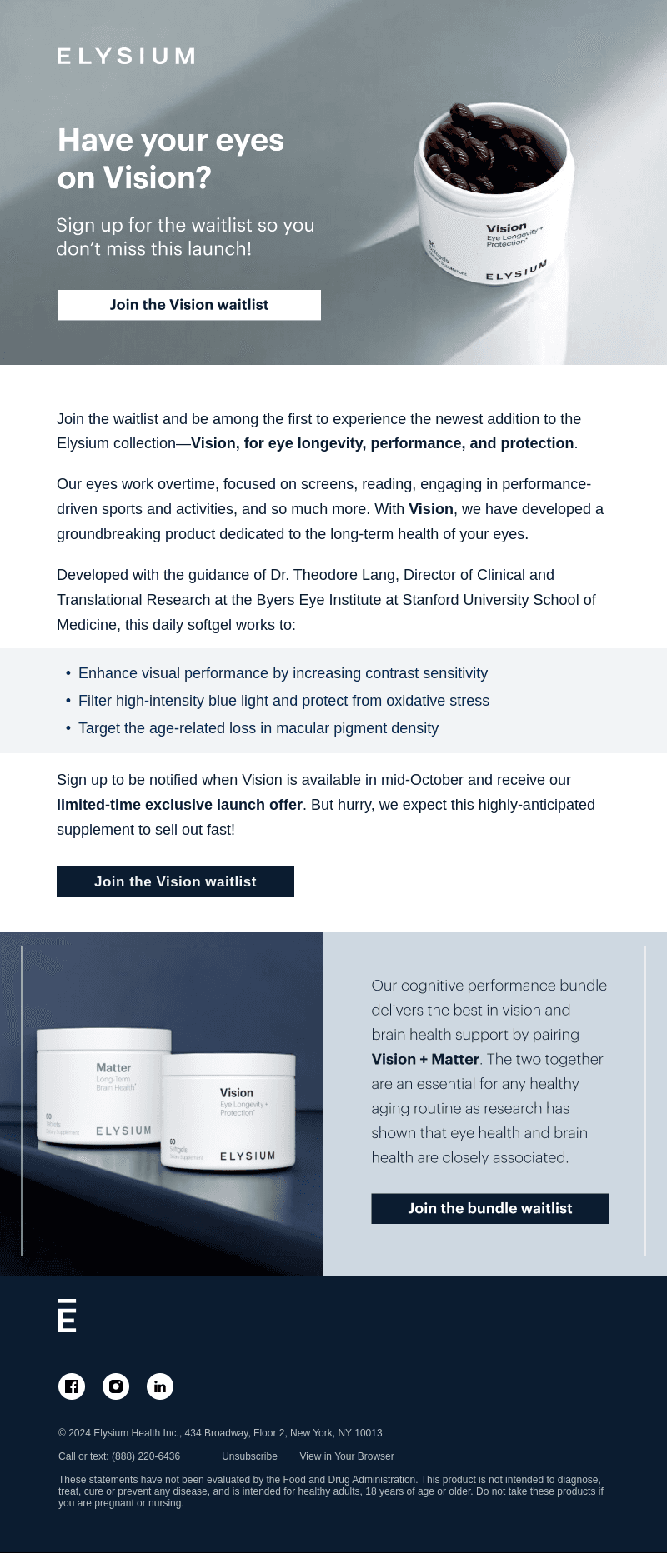 Elysium Health email from Wed, Oct 2, 2024