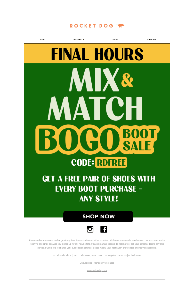 ⏰ FINAL HOURS For Free Shoes!