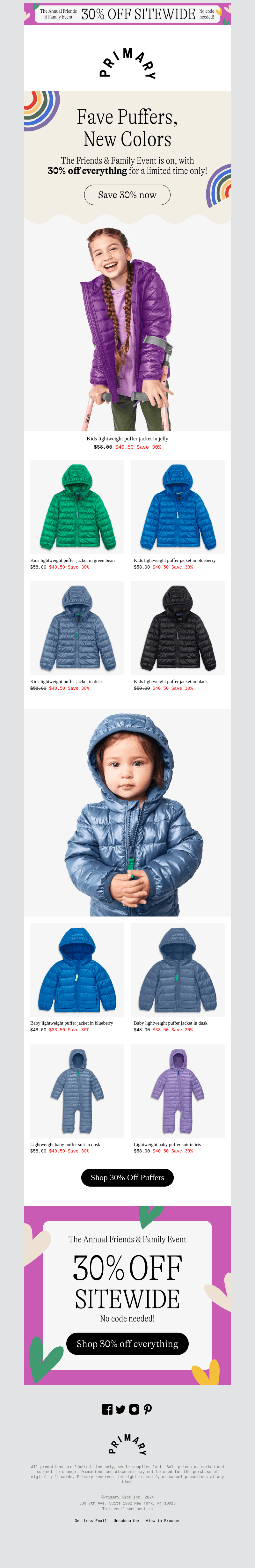PUFFERS ARE 30% OFF + NEW colors