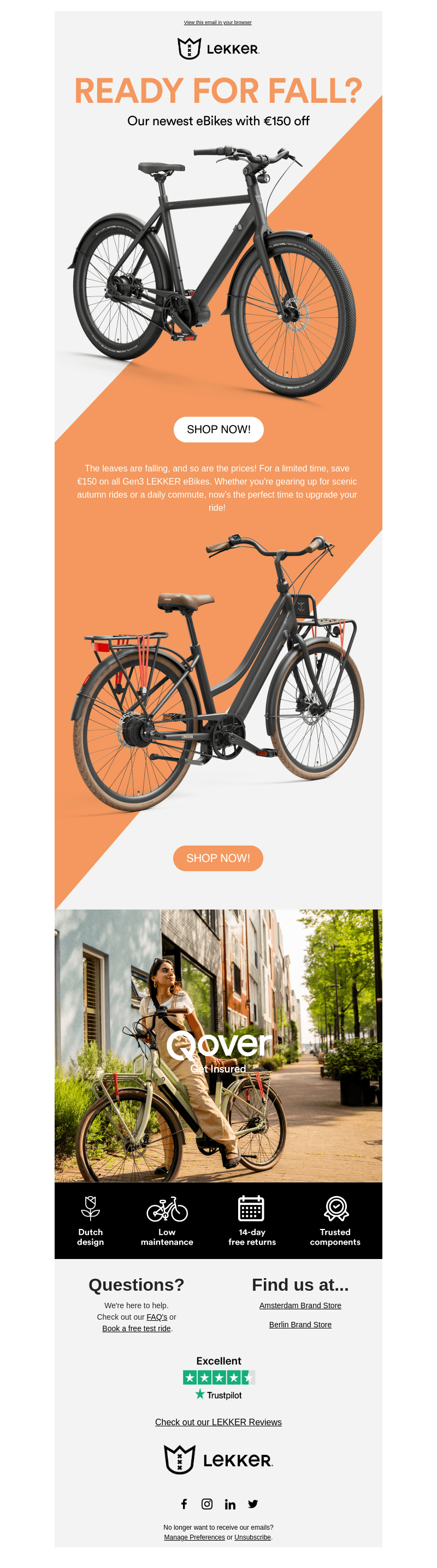 Ready for fall? Get €150 off your Gen3 eBike!