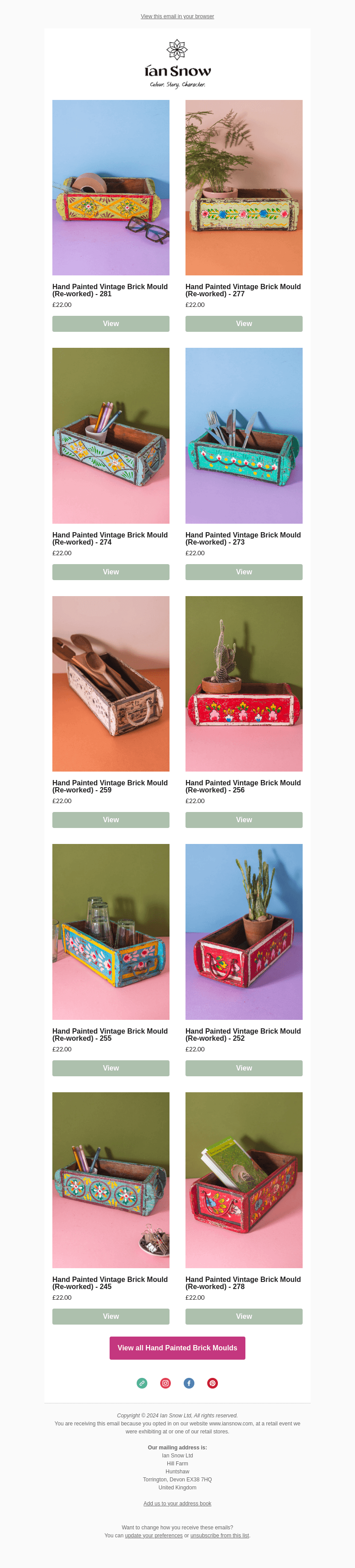 Hand Painted Brick Moulds; New Batch Online!