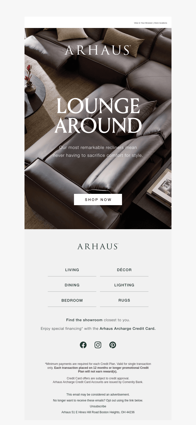 Go Ahead. Lounge Around.