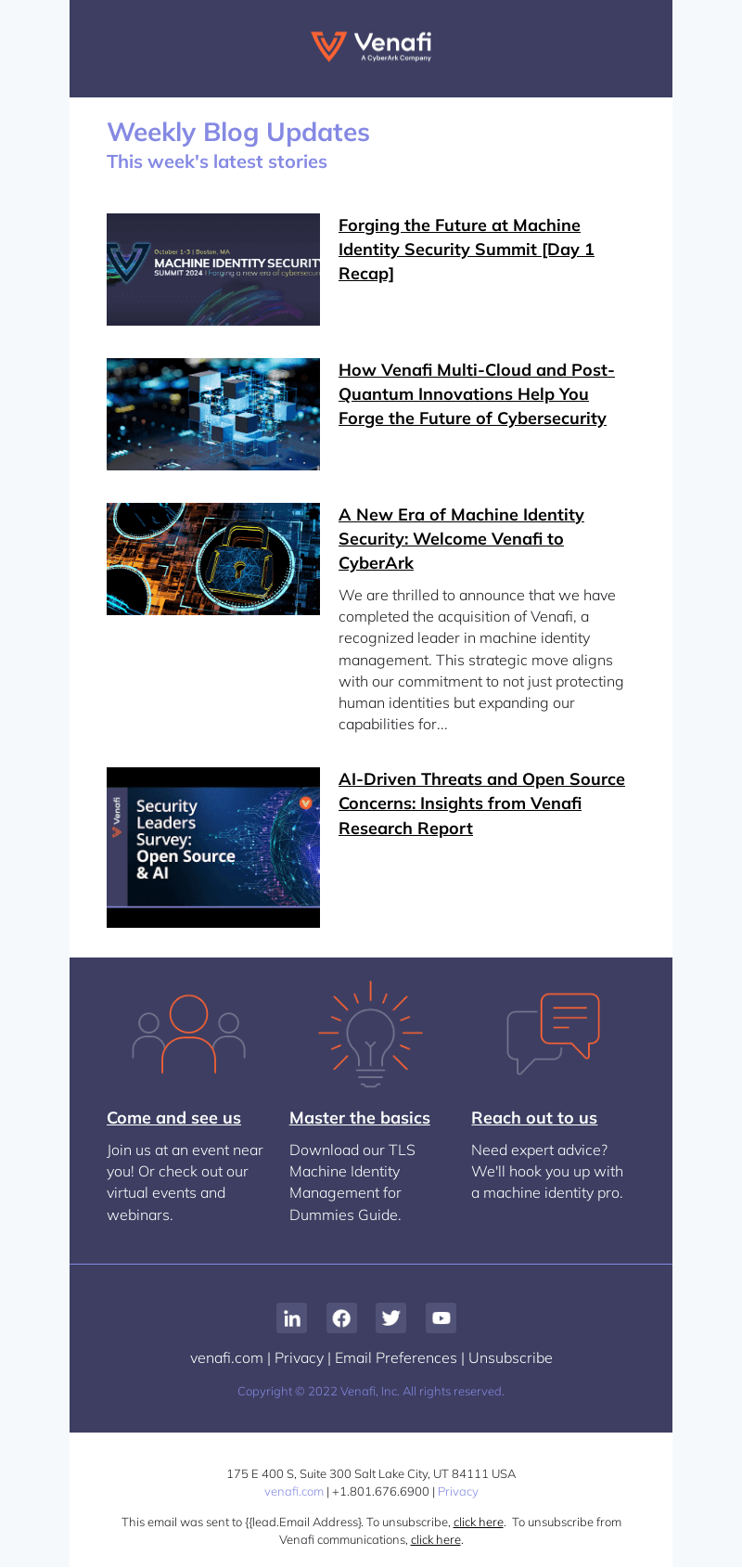 Venafi's Weekly Blog Digest: Forging the Future at Machine Identity Security