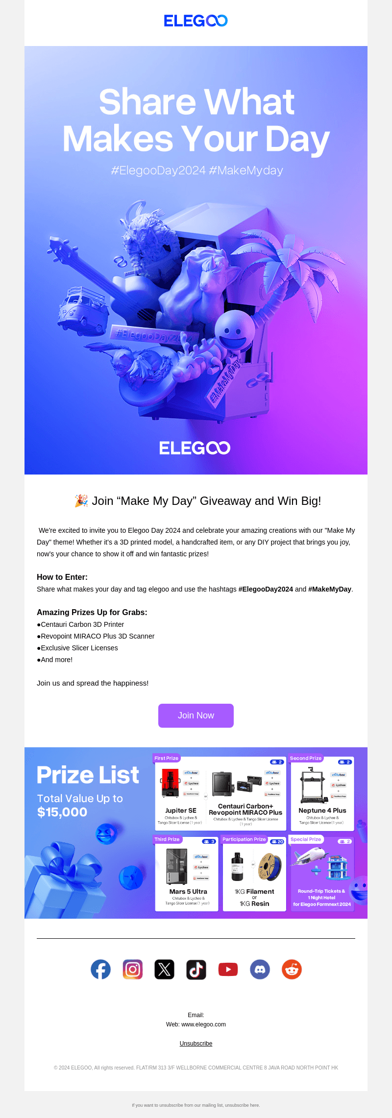 ELEGOO Day Grand Giveaway