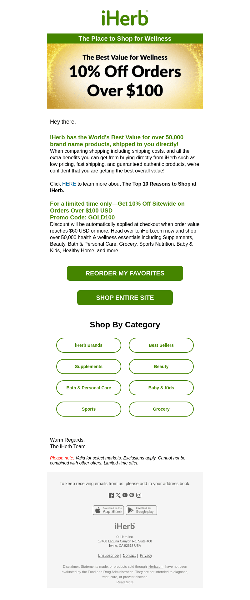 ⭐ Get 10% Off Sitewide On Orders Over $100 USD
