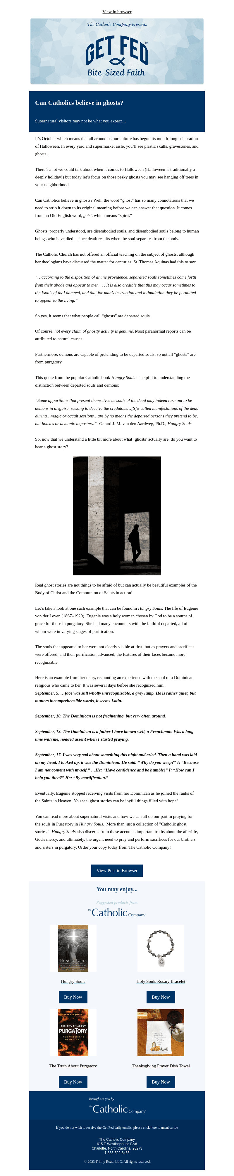 Can Catholics believe in ghosts?