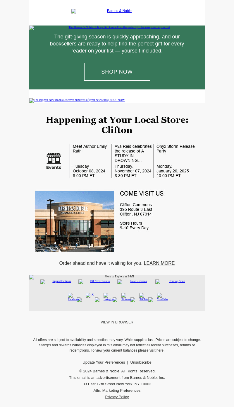 Barnes & Noble email from Fri, Oct 4, 2024