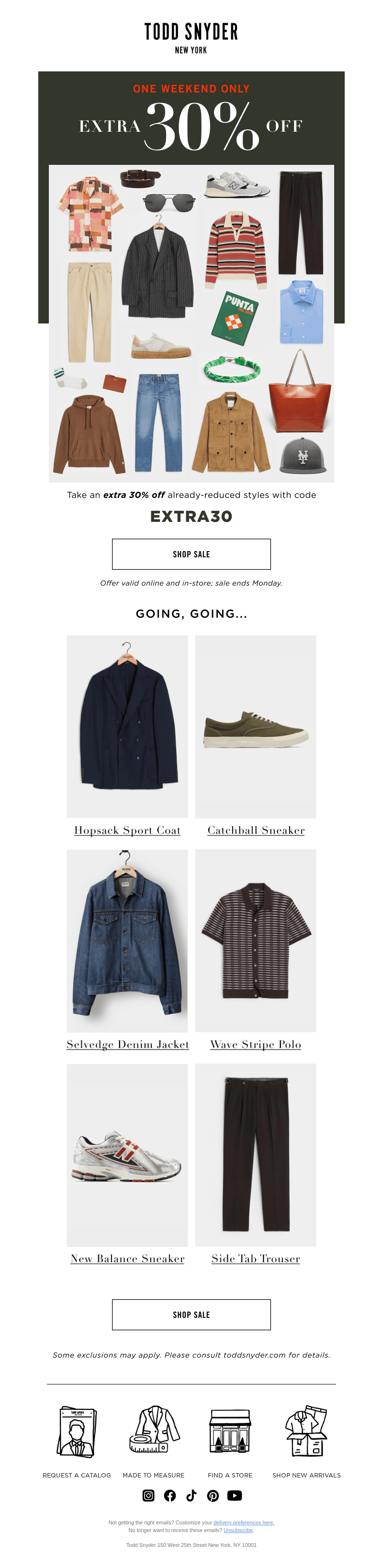 Extra 30% Off Sale Starts Now