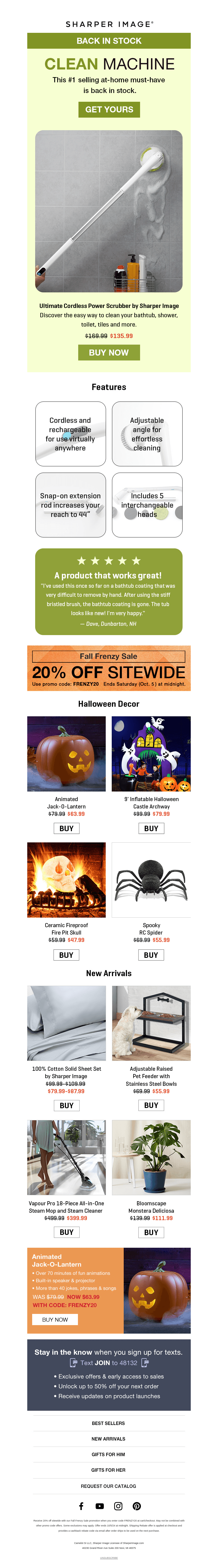 Sharper Image email from Fri, Oct 4, 2024