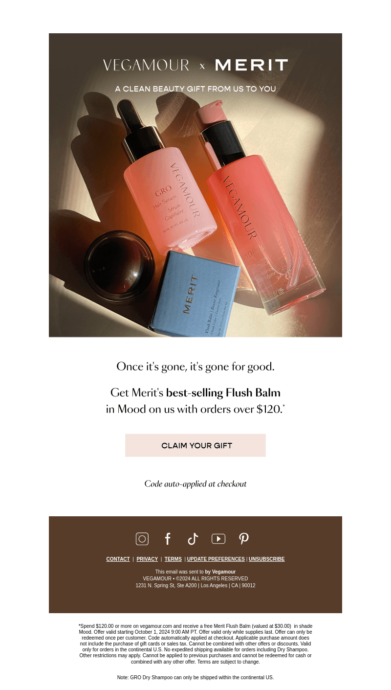 Almost gone: FREE Merit Flush Balm