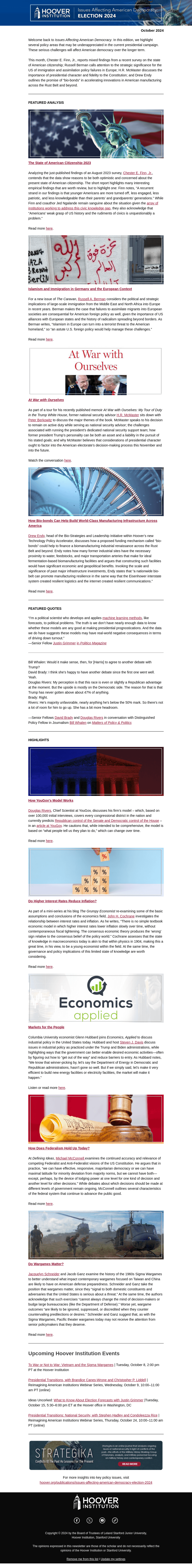 Issues Affecting American Democracy | October 2024