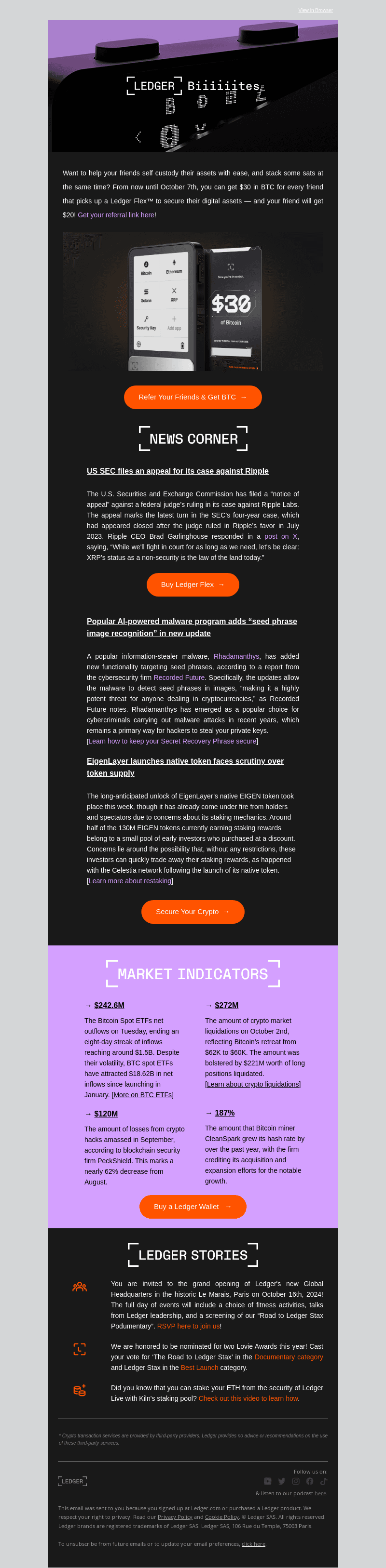 Ledger email from Fri, Oct 4, 2024