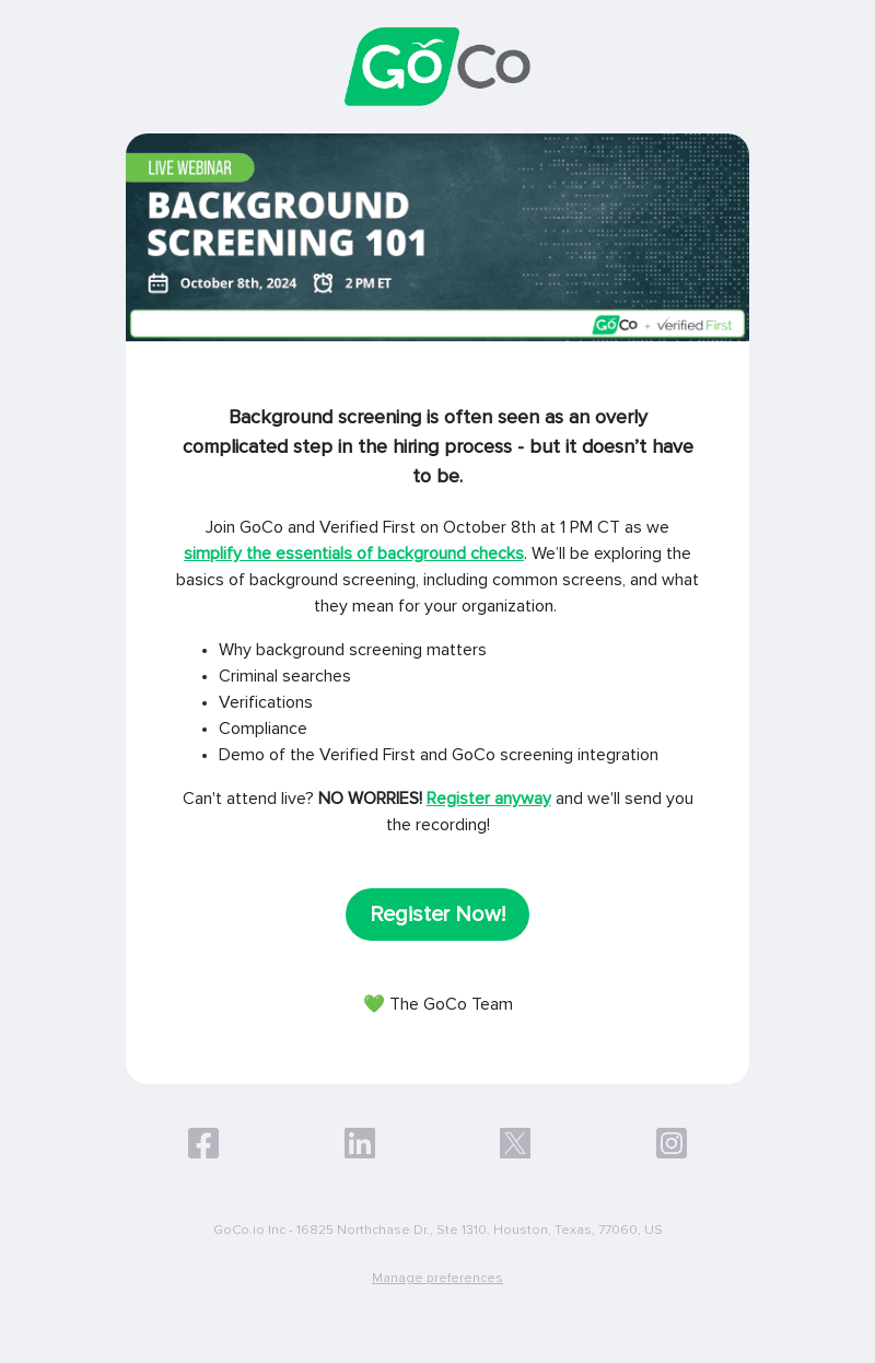You’re Invited: Background Screening 101 w/ GoCo and Verified First