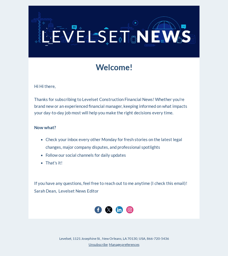 Levelset email from Sat, Oct 5, 2024