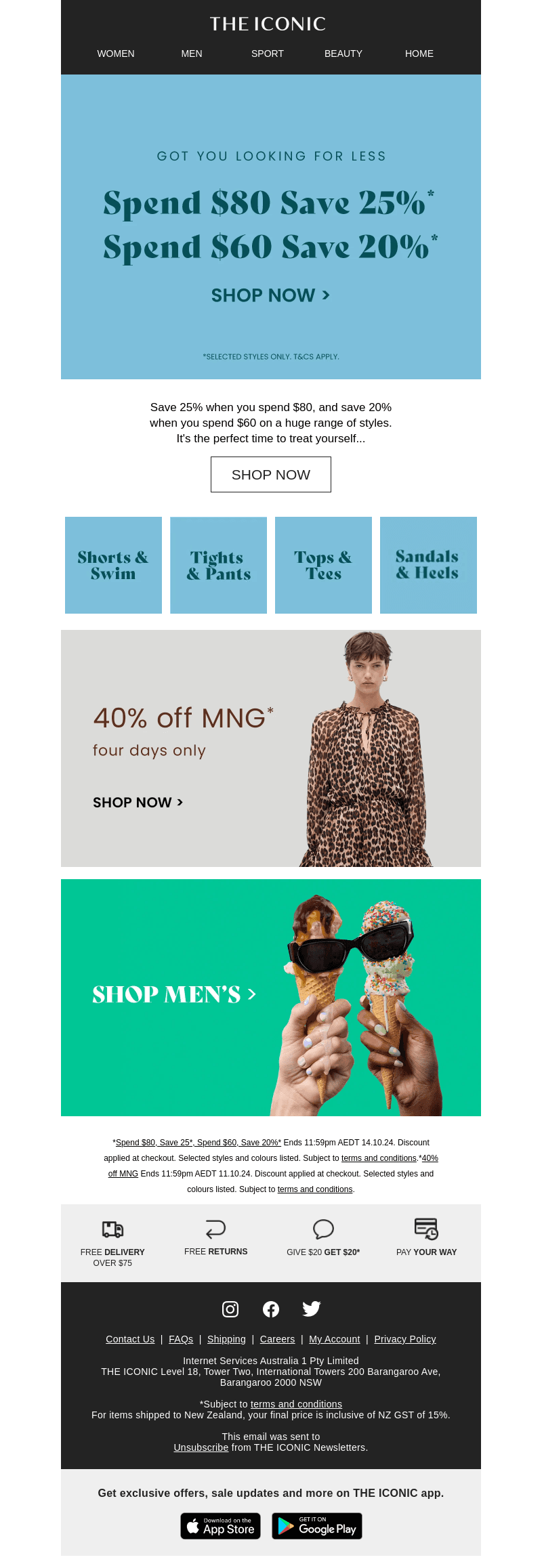 Save 25% when you spend $80: 1 week only