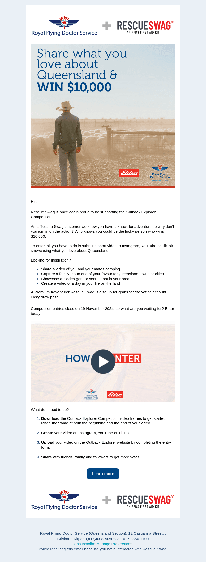 Rescue Swag email from Tue, Oct 8, 2024