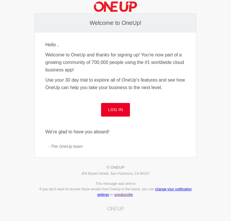 Welcome to OneUp!