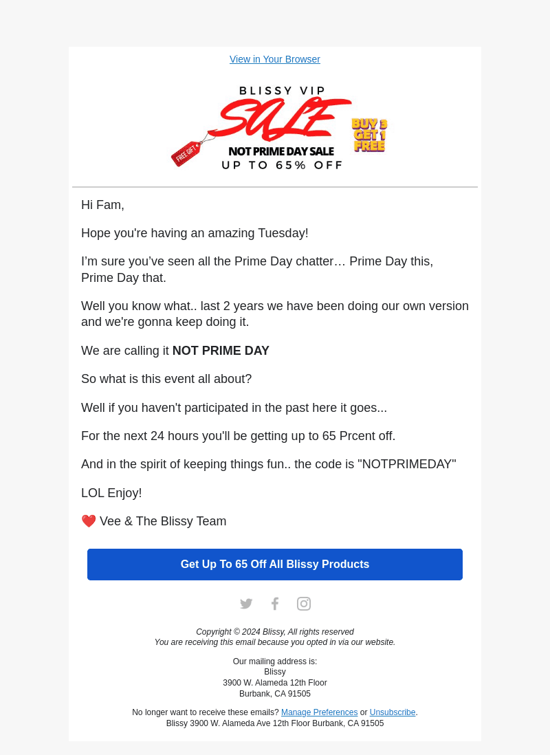 Bliss email from Tue, Oct 8, 2024