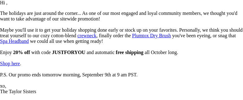 20% Off Ends in a Few Hours, !
