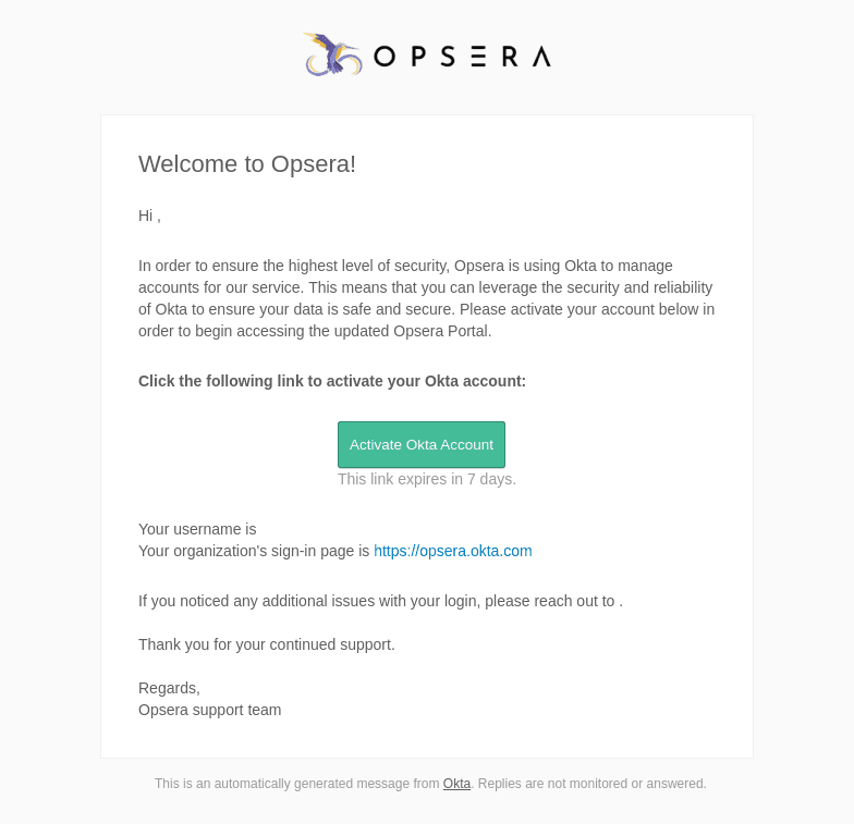 Okta email from Wed, Oct 9, 2024