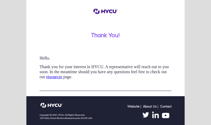 HYCU email from Wed, Oct 9, 2024
