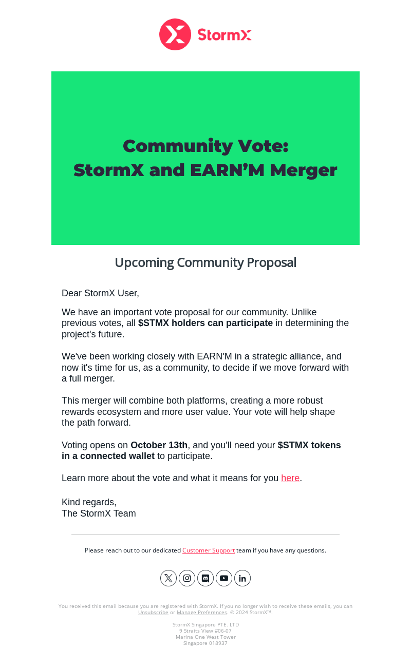 StormX email from Thu, Oct 10, 2024