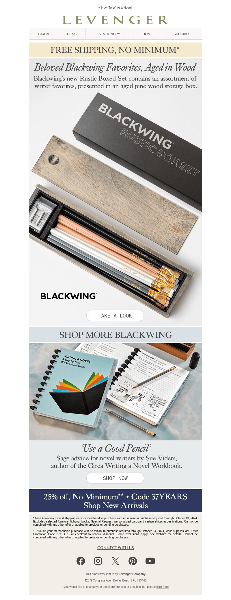 Free Shipping + New Blackwing.