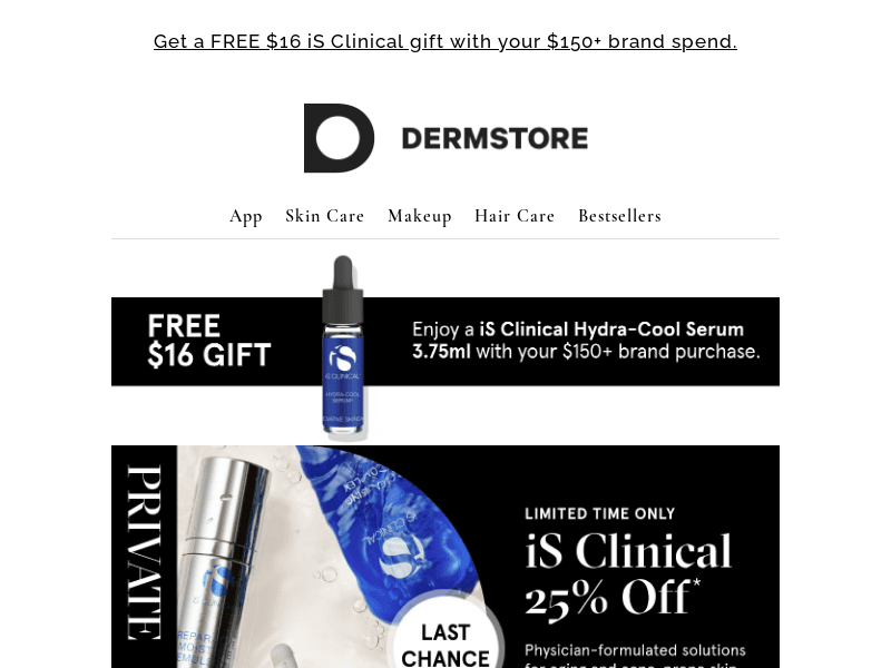 FINAL HOURS! 25% off iS Clinical