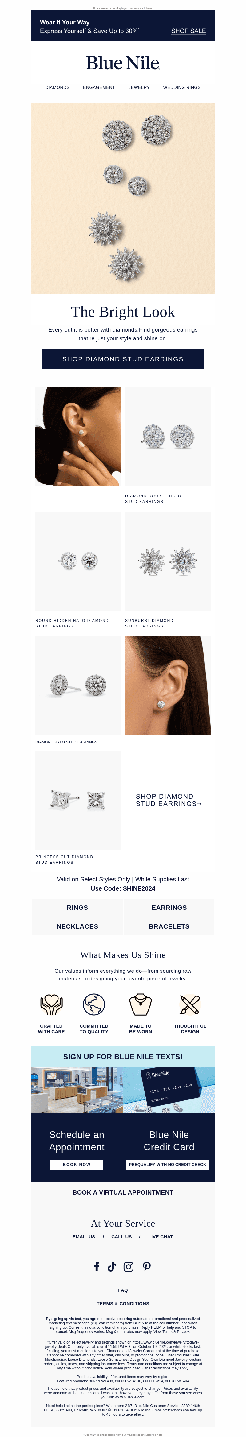 Up to 30% Off Diamond Stud Earrings