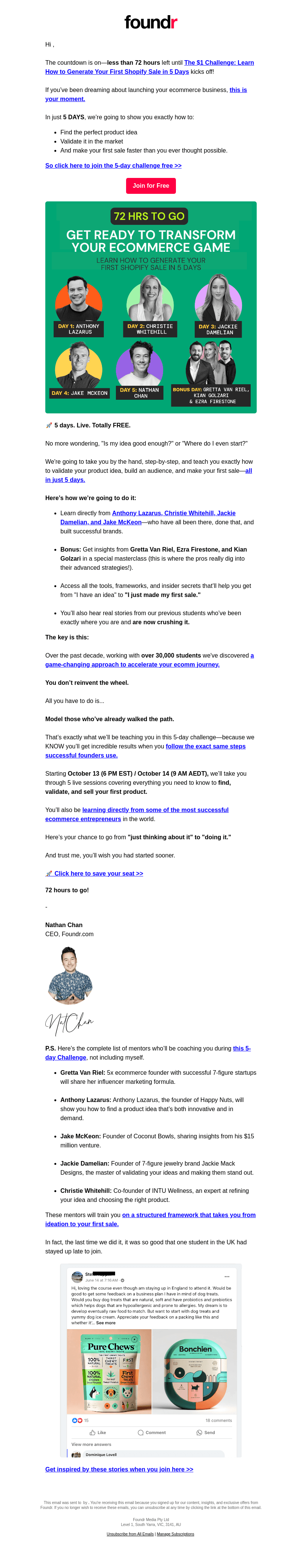 Foundr email from Fri, Oct 11, 2024