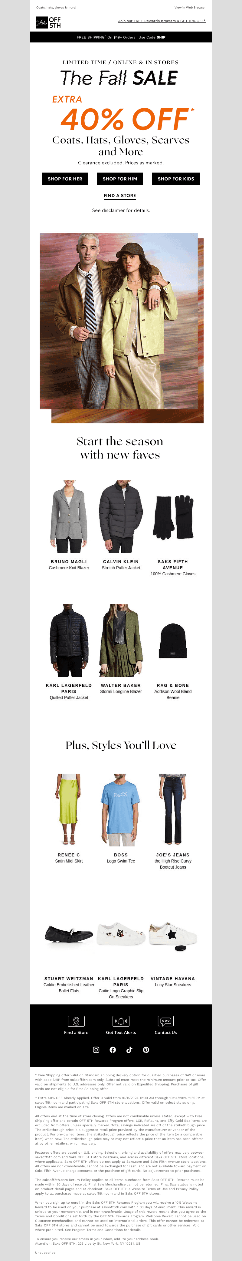 The Fall Sale: EXTRA 40% OFF