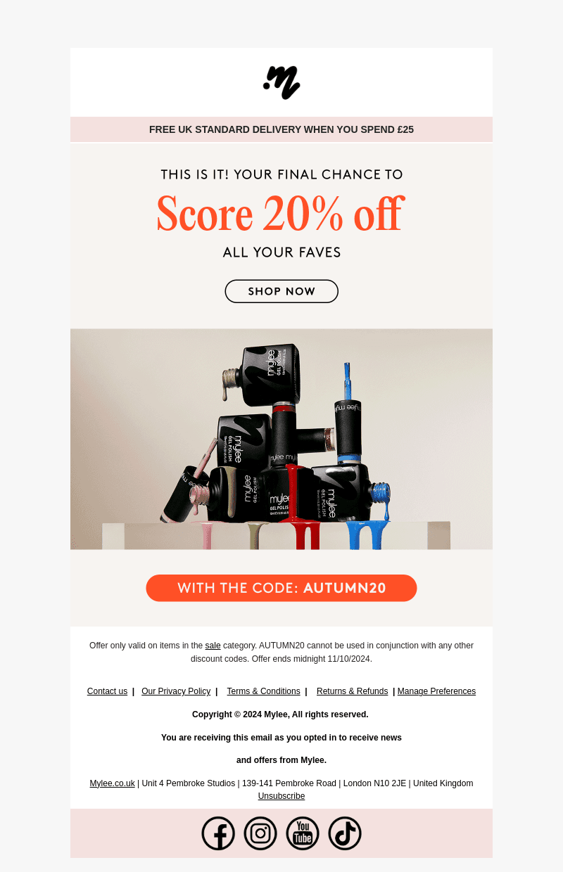 FINAL CALL FOR 20% OFF ⏰