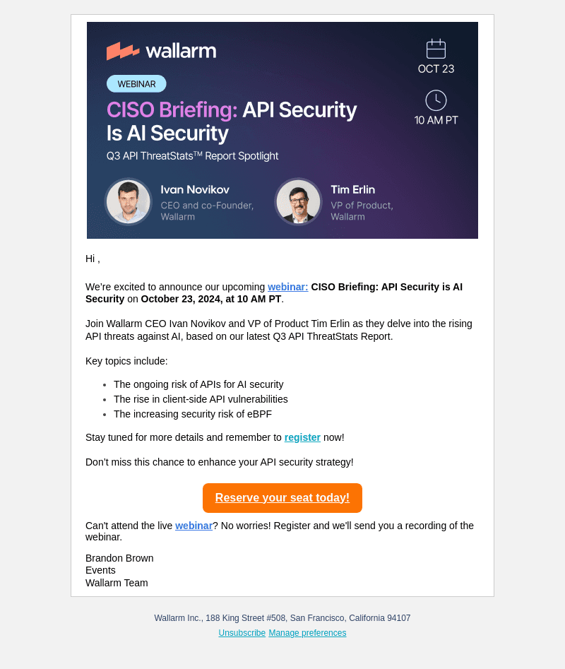Don’t Miss Our Upcoming Webinar on API Security!