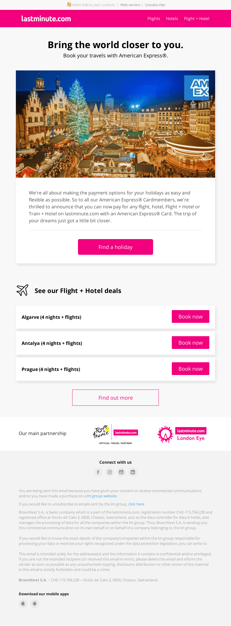 Book your trips with American Express