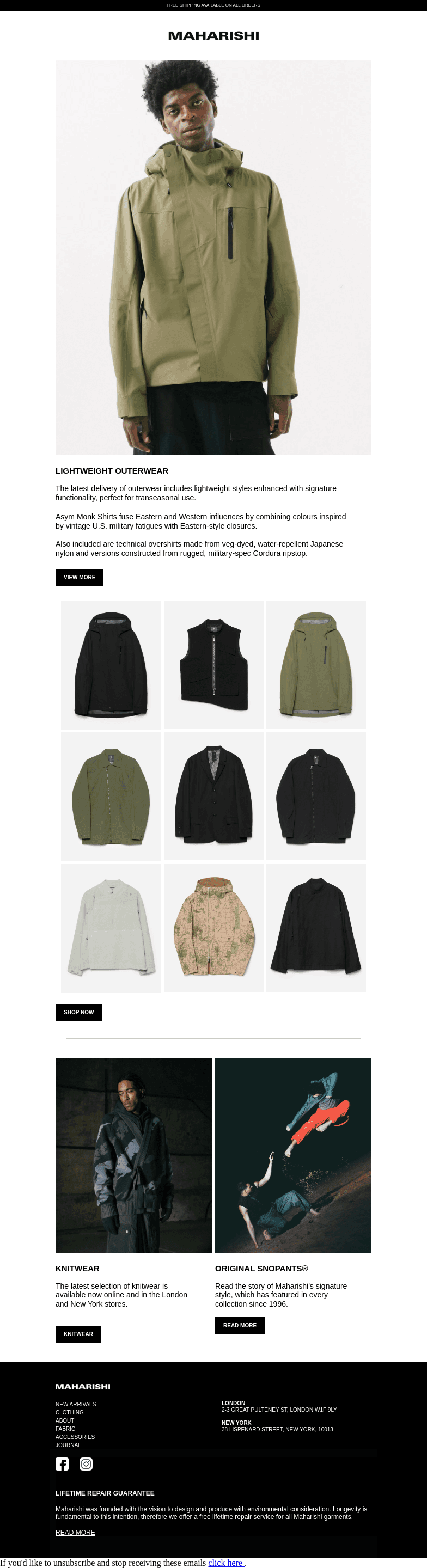 Lightweight Outerwear