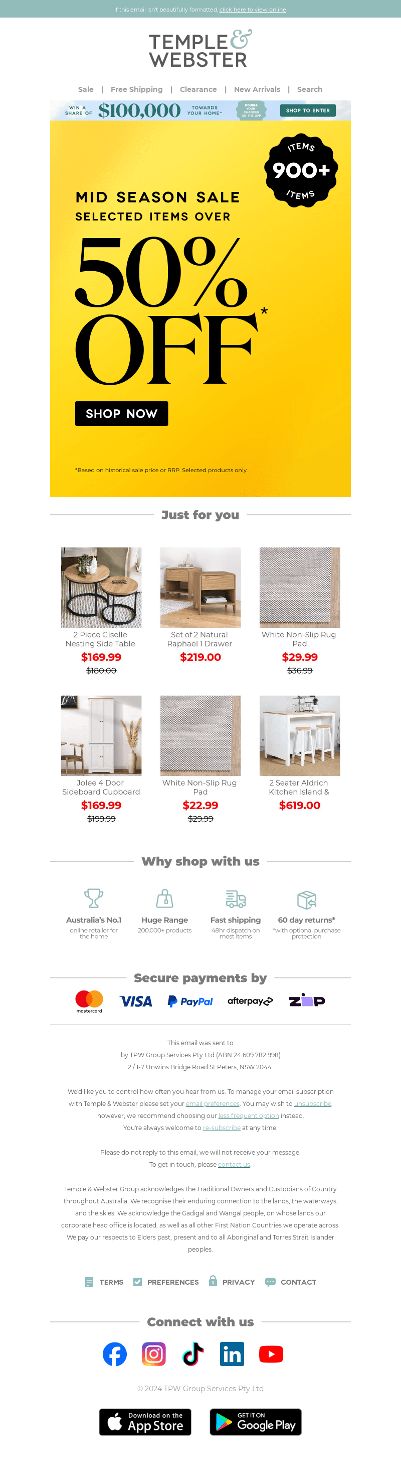 🏷️ Over 50% off Selected Items