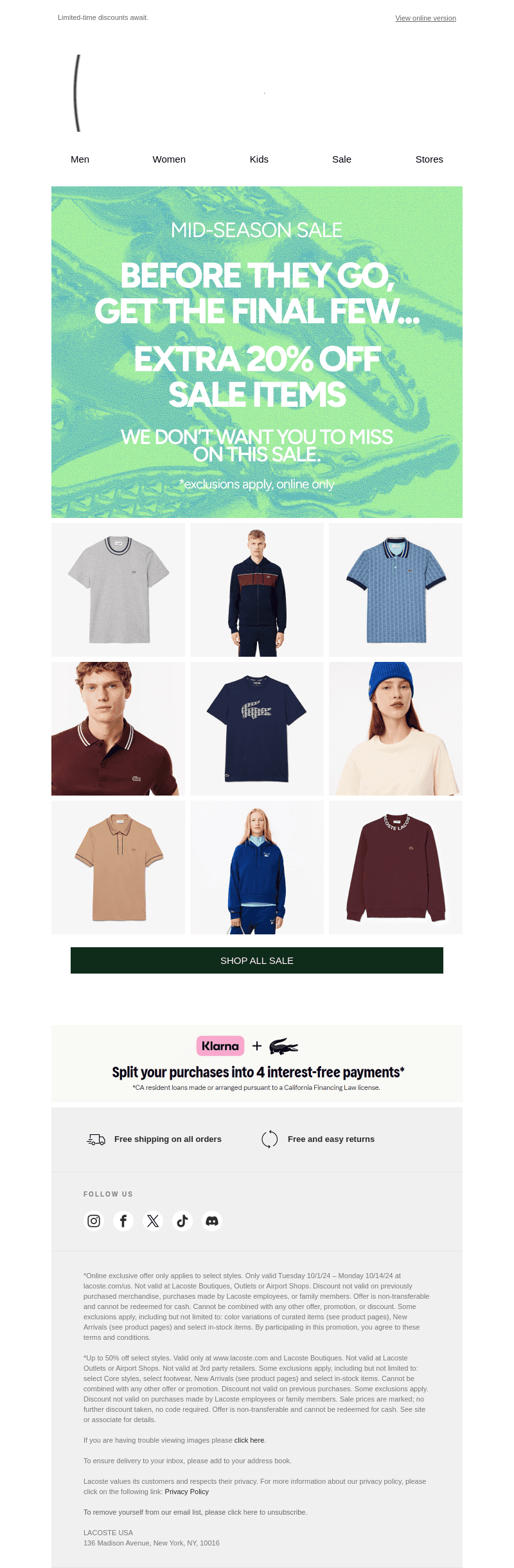 New Styles Added at Extra 20% Off