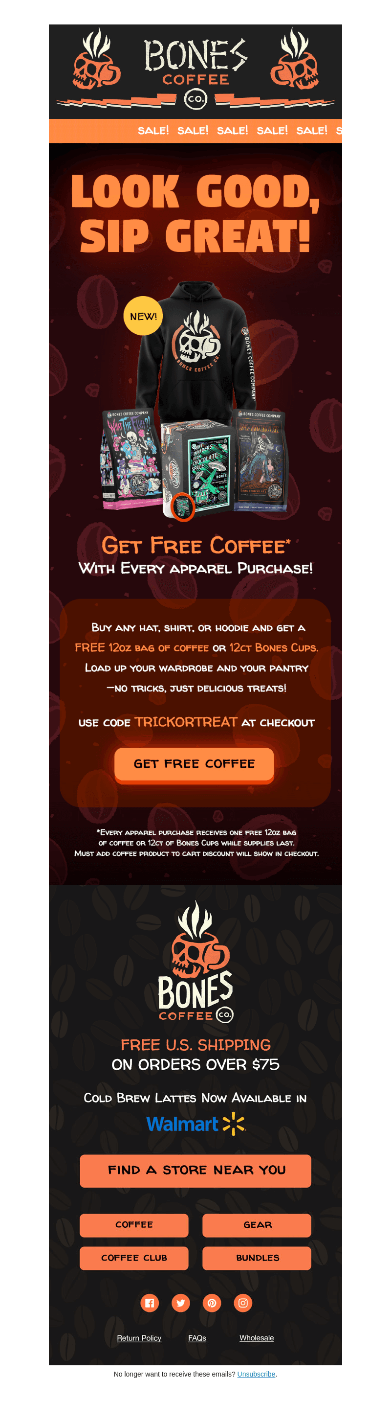 LIVE: Free Coffee With Every Apparel Purchase!