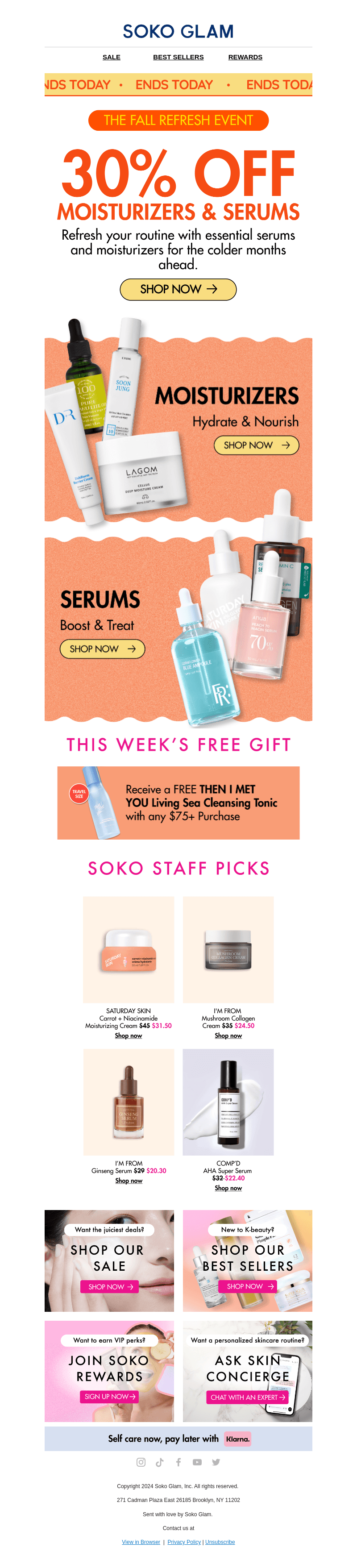 GOING SOON: 30% off Moisturizers & Serums