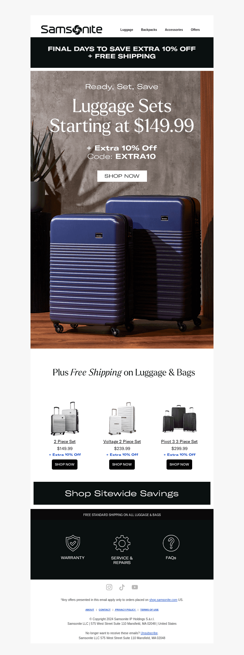 Sets Starting at $149.99 + Free Shipping