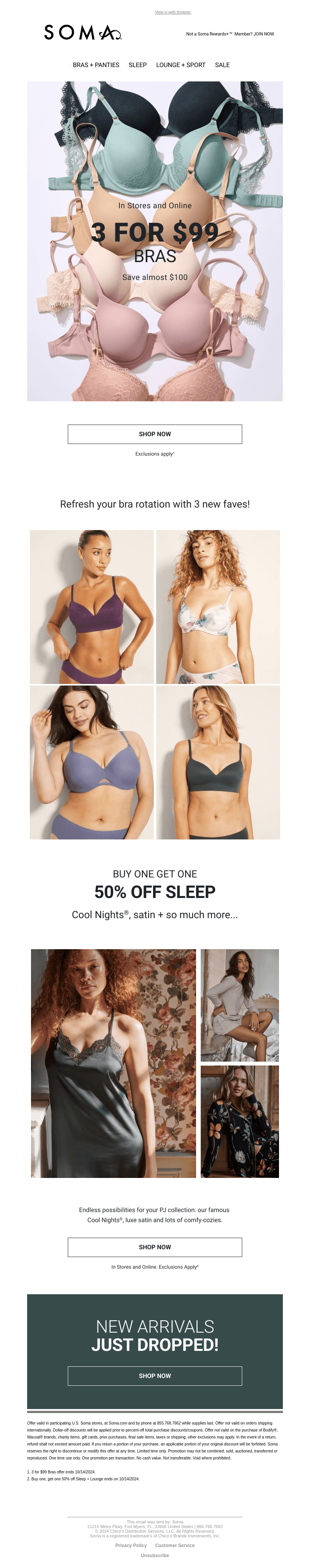 3 FOR $99 BRAS ENDS AT MIDNIGHT!