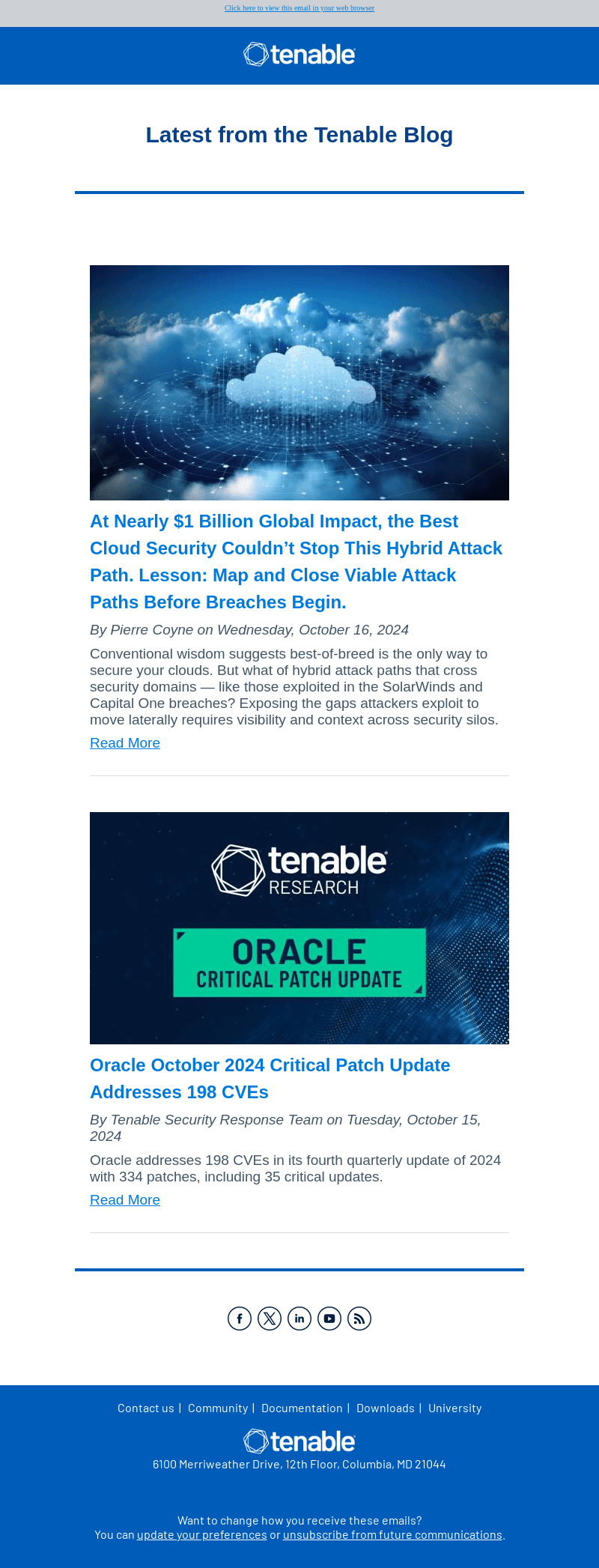 Latest from the Tenable Blog - Oct 16, 2024