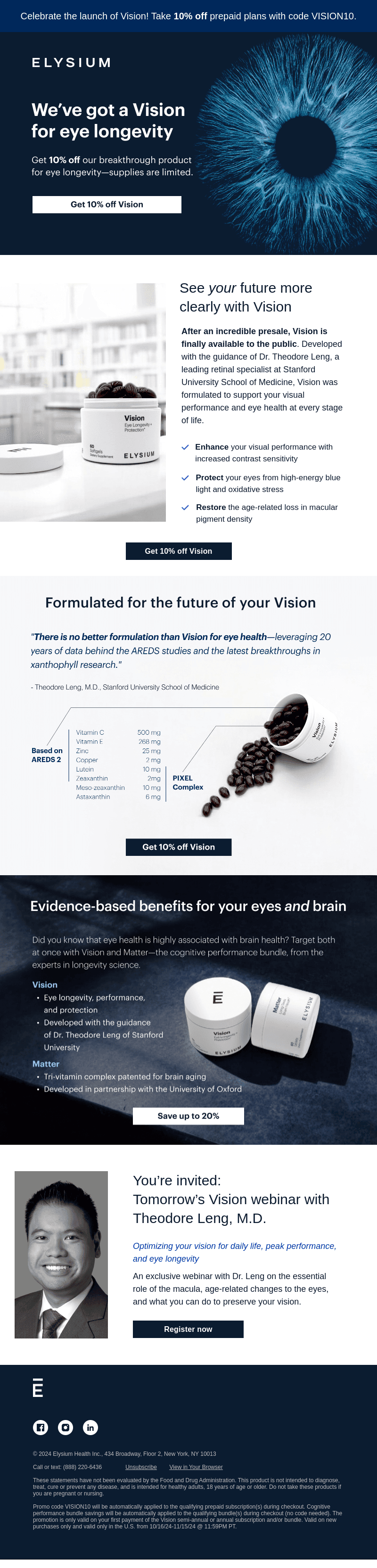 Announcing Vision for eye longevity, performance, and protection