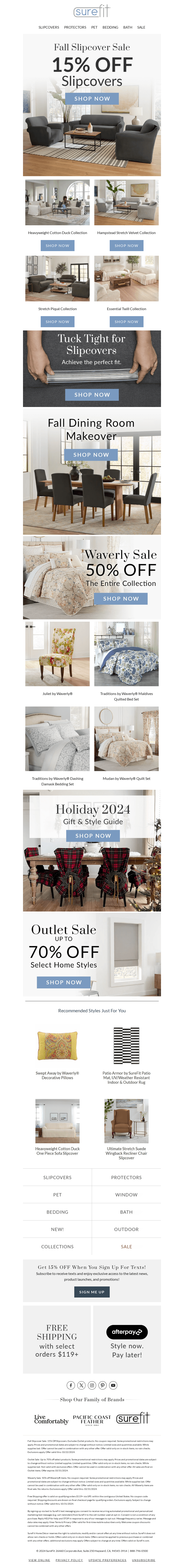 Slipcovers Are now 15% OFF!