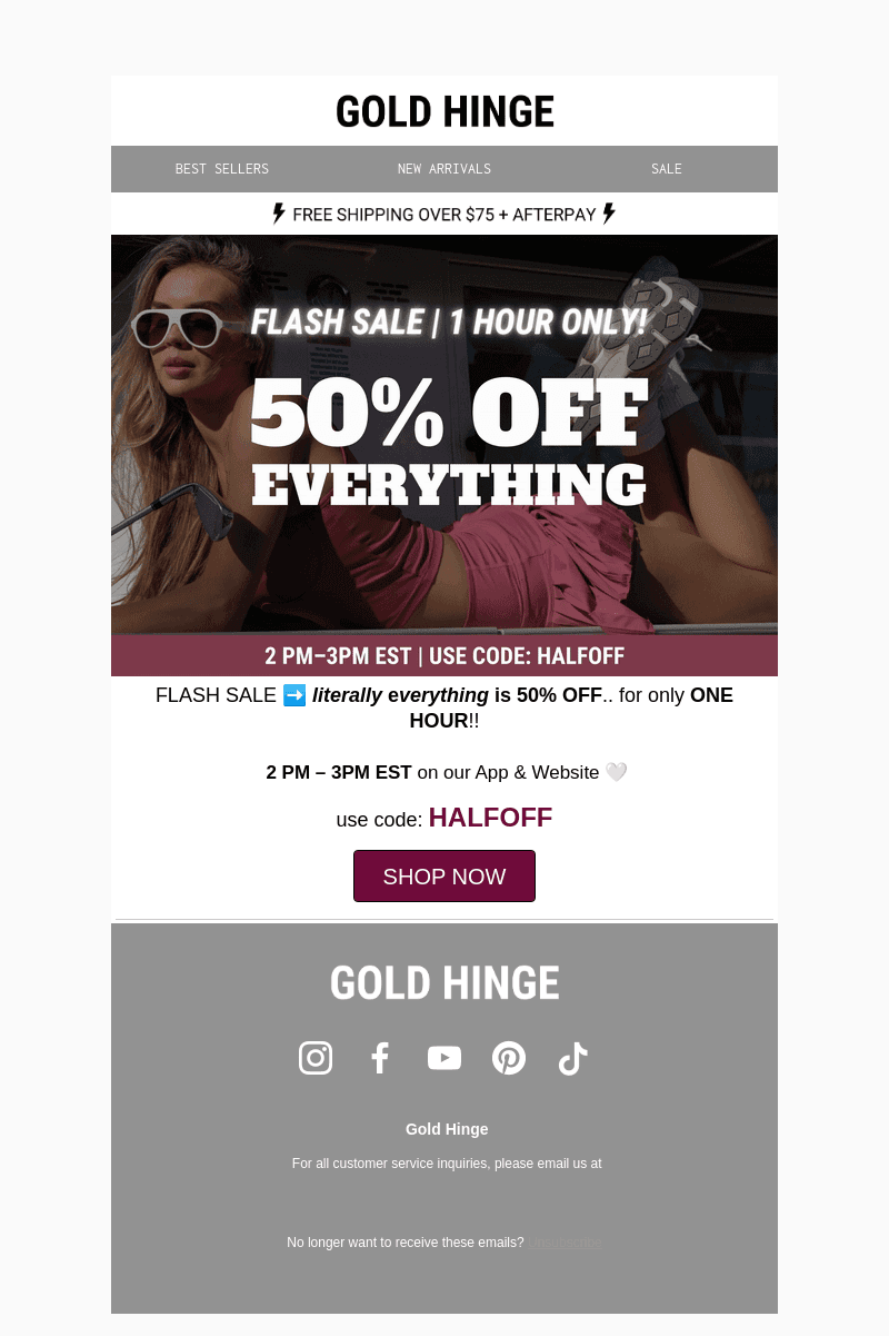 🚨FLASH SALE!! - 50% OFF🚨 1 HR Only
