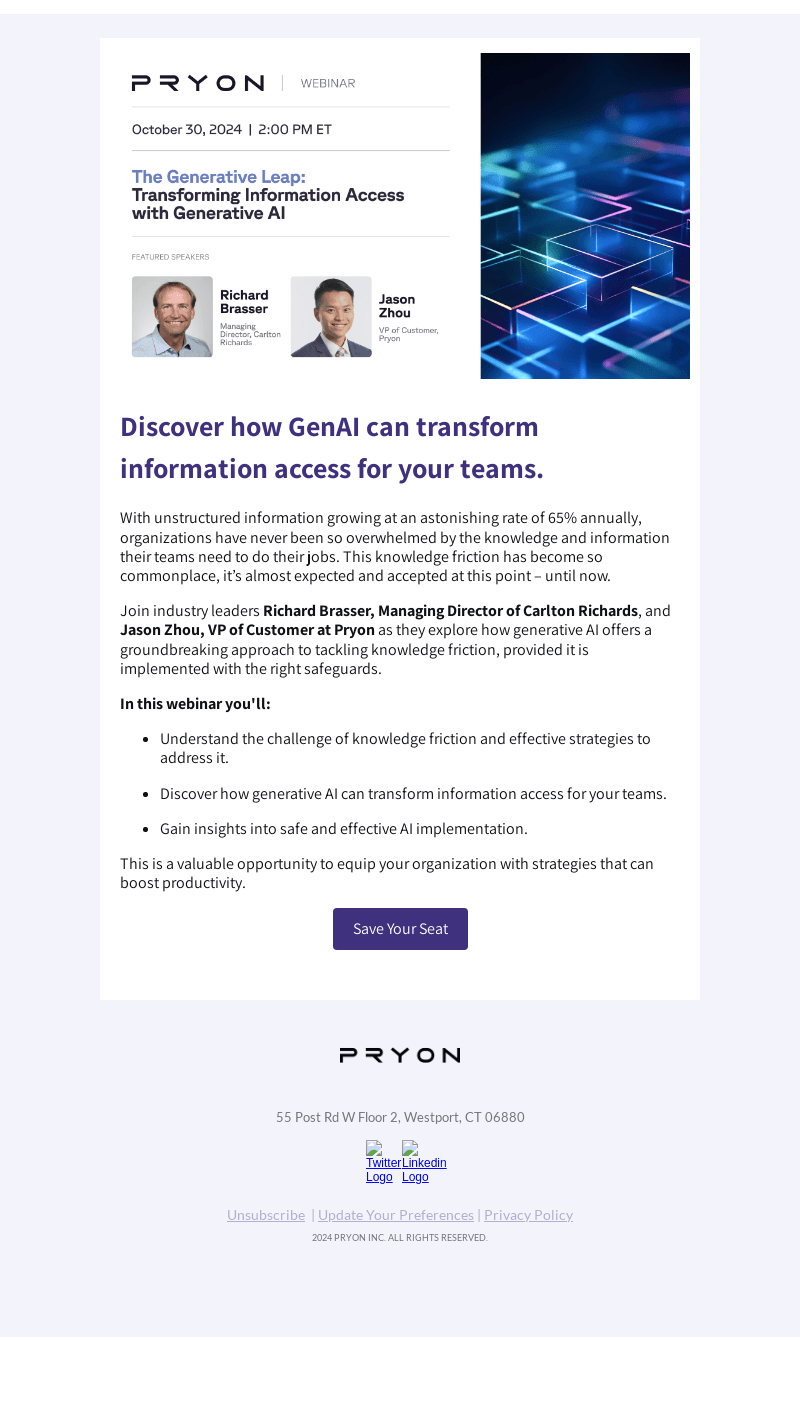 Pryon email from Wed, Oct 16, 2024