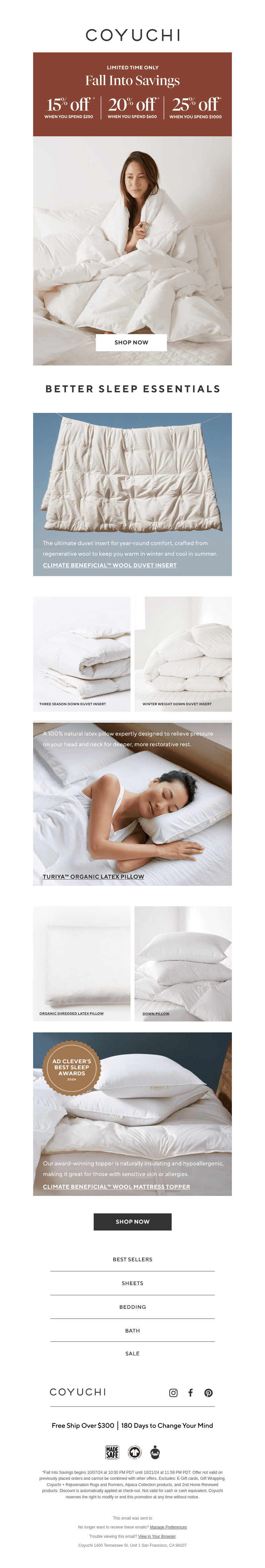 Now Up to 25% Off: Organic Bed Essentials